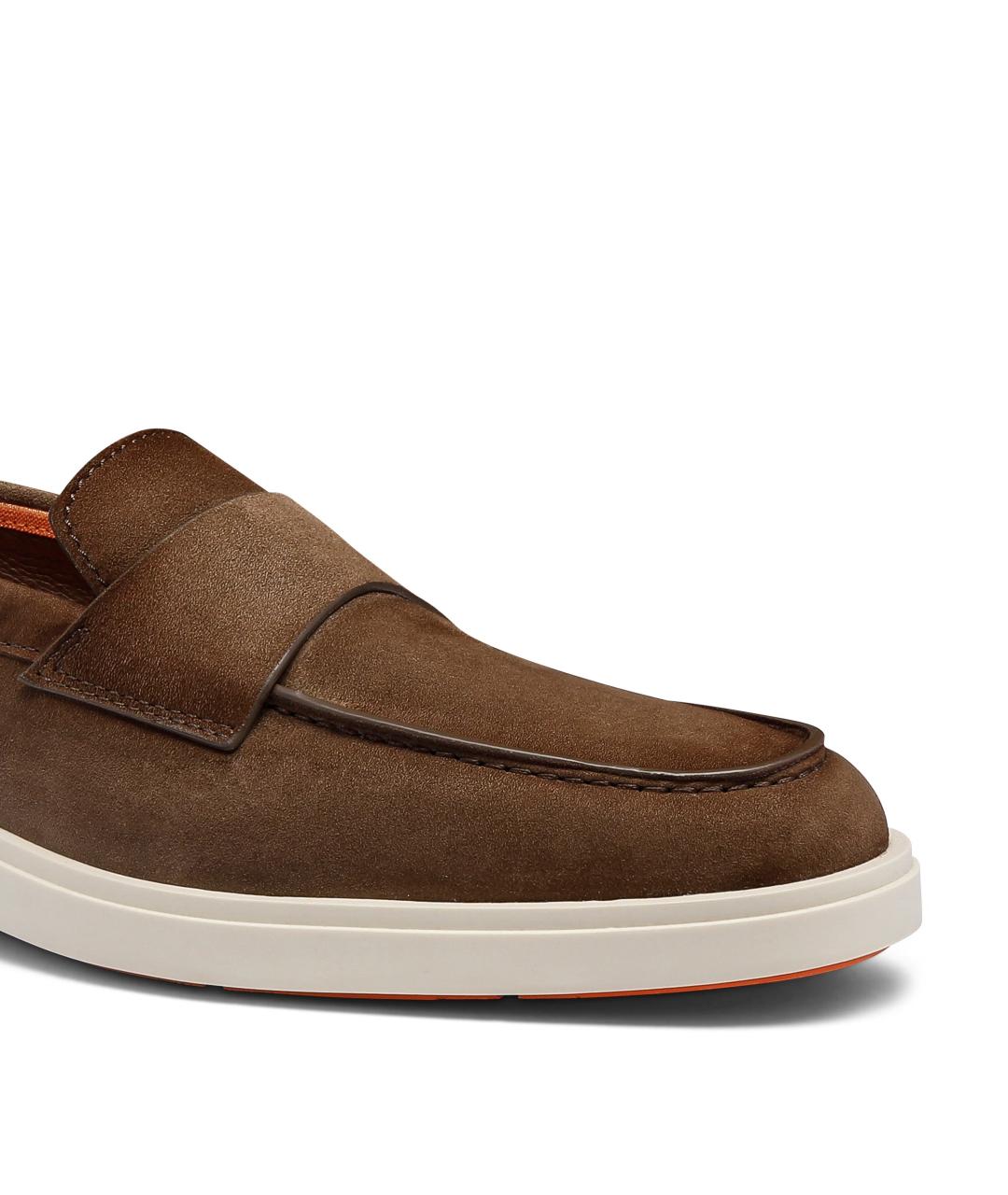 SANTONI Коричневые замшевые лоферы, фото 5