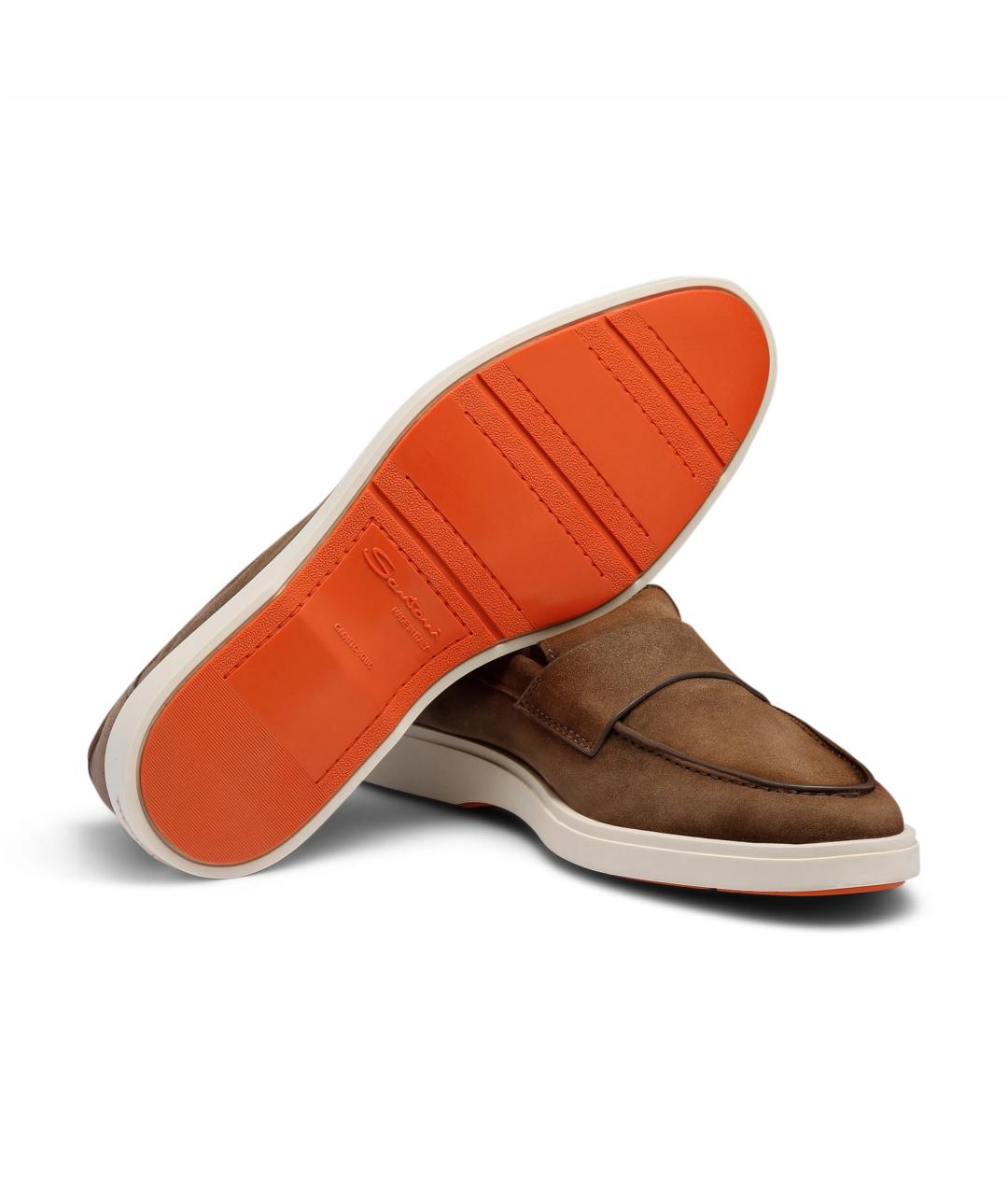 SANTONI Коричневые замшевые лоферы, фото 3