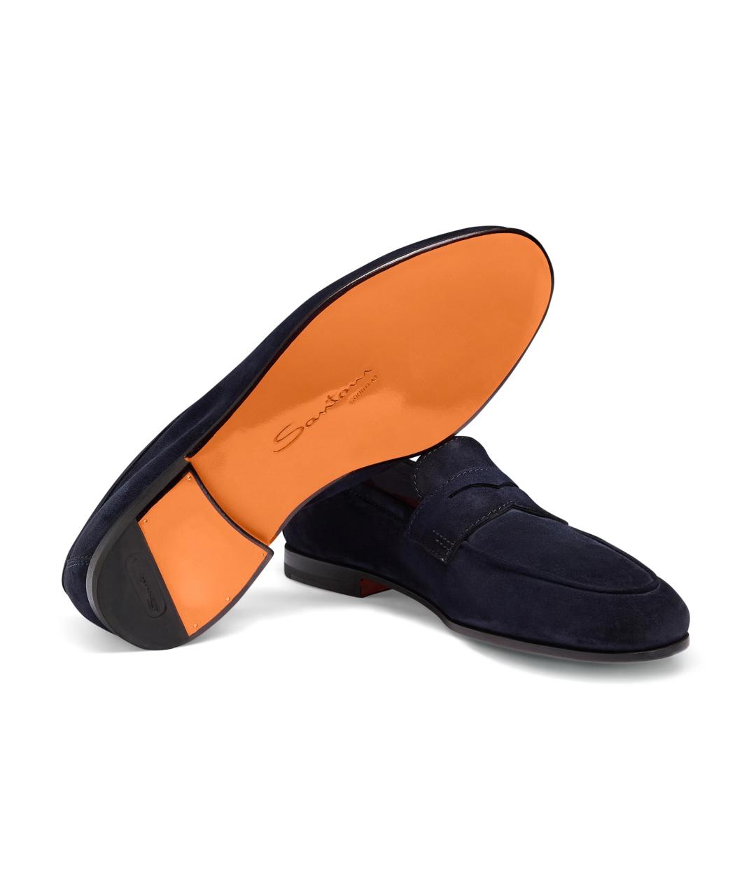SANTONI Синие замшевые лоферы, фото 3