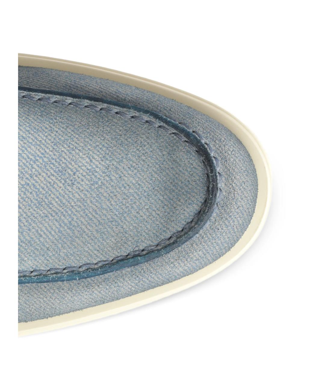 SANTONI Голубые замшевые лоферы, фото 5