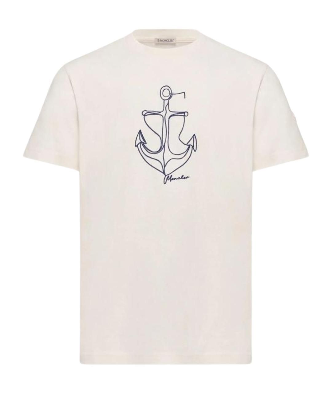MONCLER Белая хлопковая футболка, фото 1