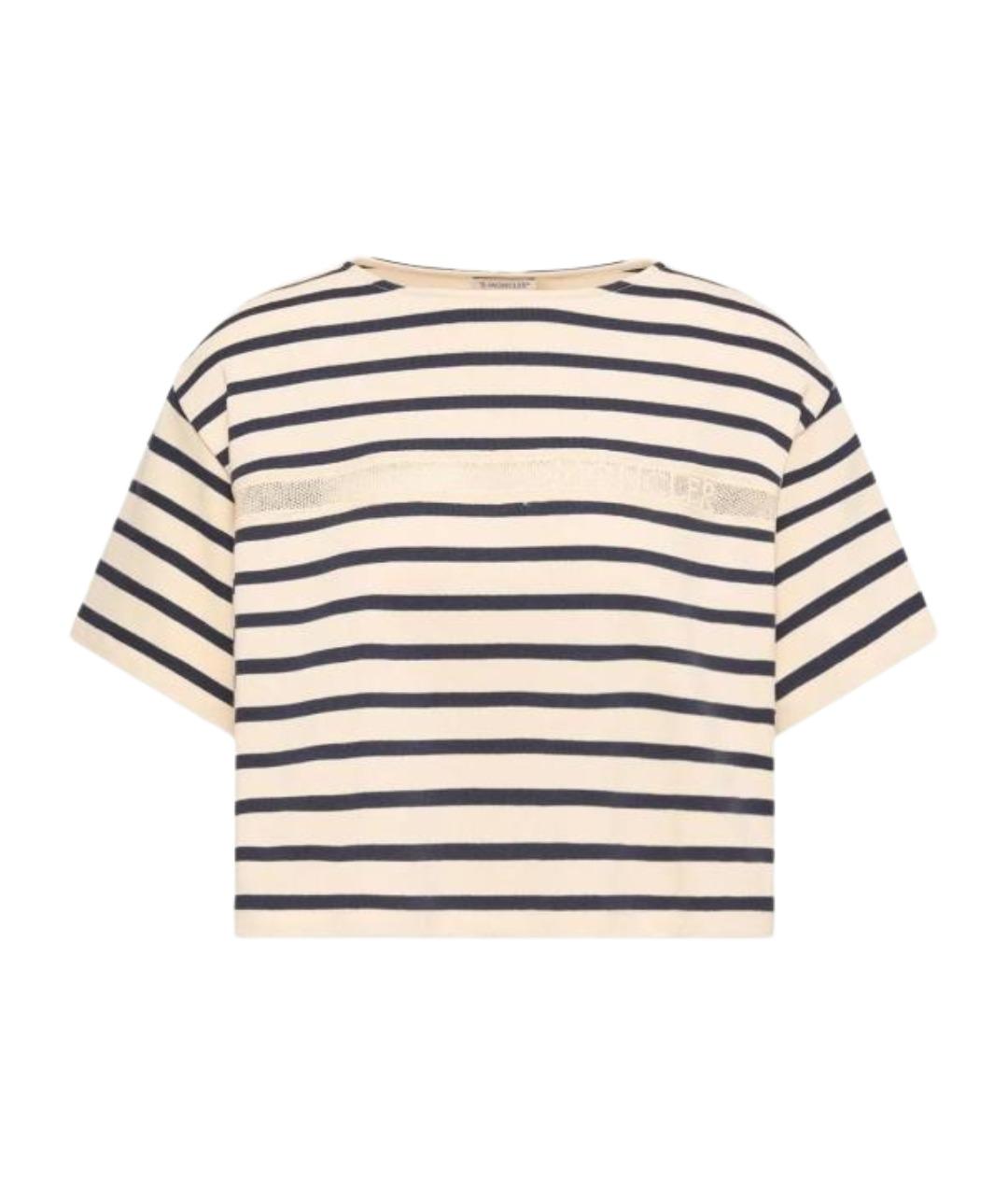 MONCLER Бежевая хлопковая футболка, фото 1