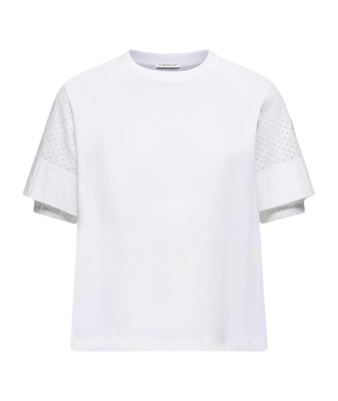 MONCLER Белая хлопковая футболка, фото 1