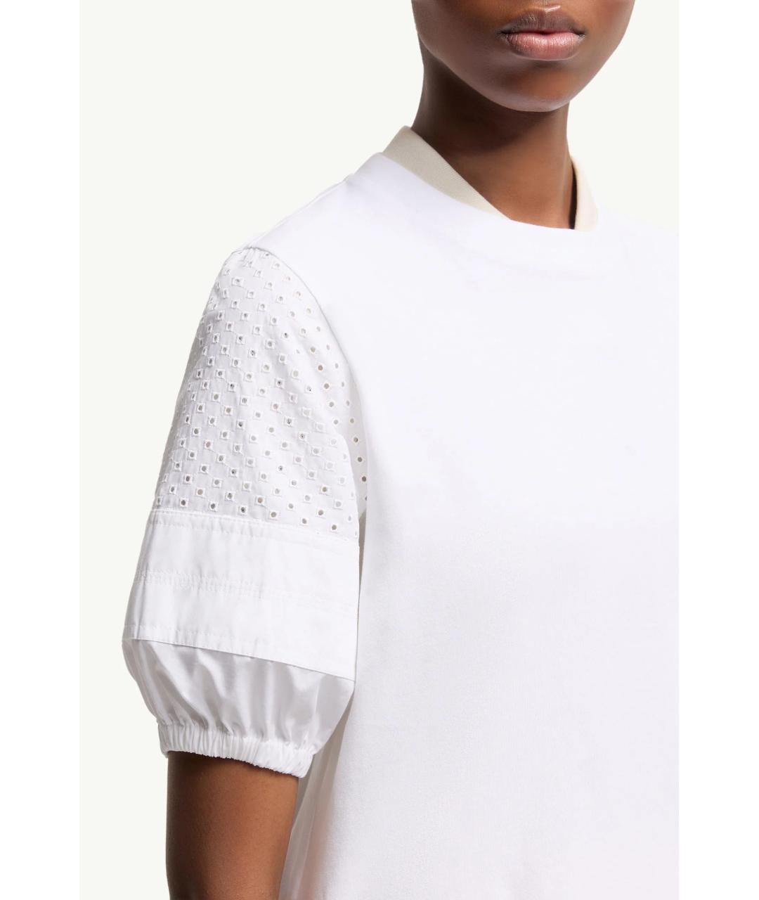 MONCLER Белая хлопковая футболка, фото 4