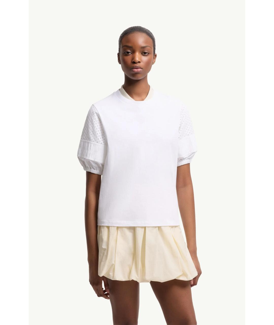 MONCLER Белая хлопковая футболка, фото 3