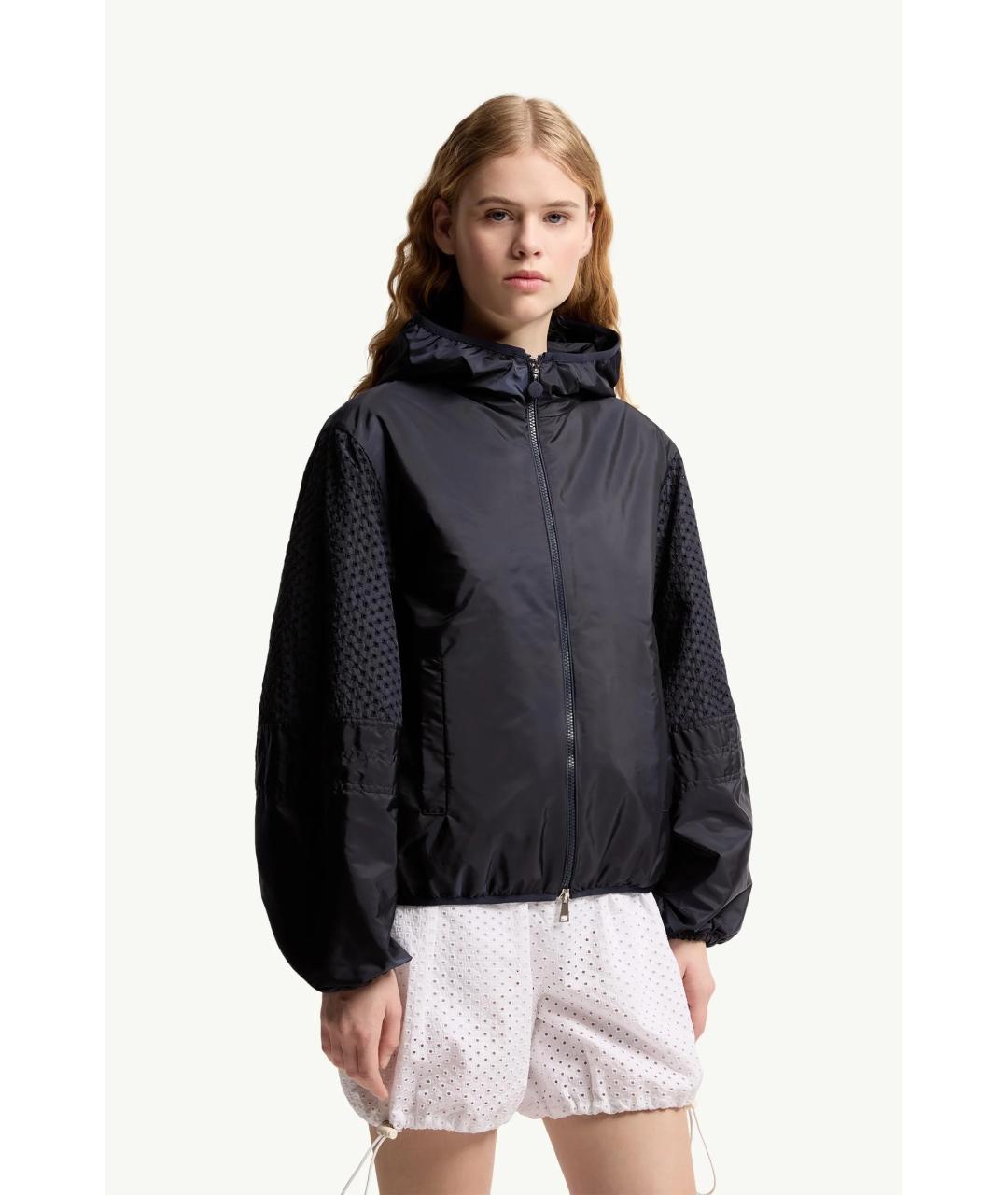 MONCLER Темно-синяя полиамидовая куртка, фото 4