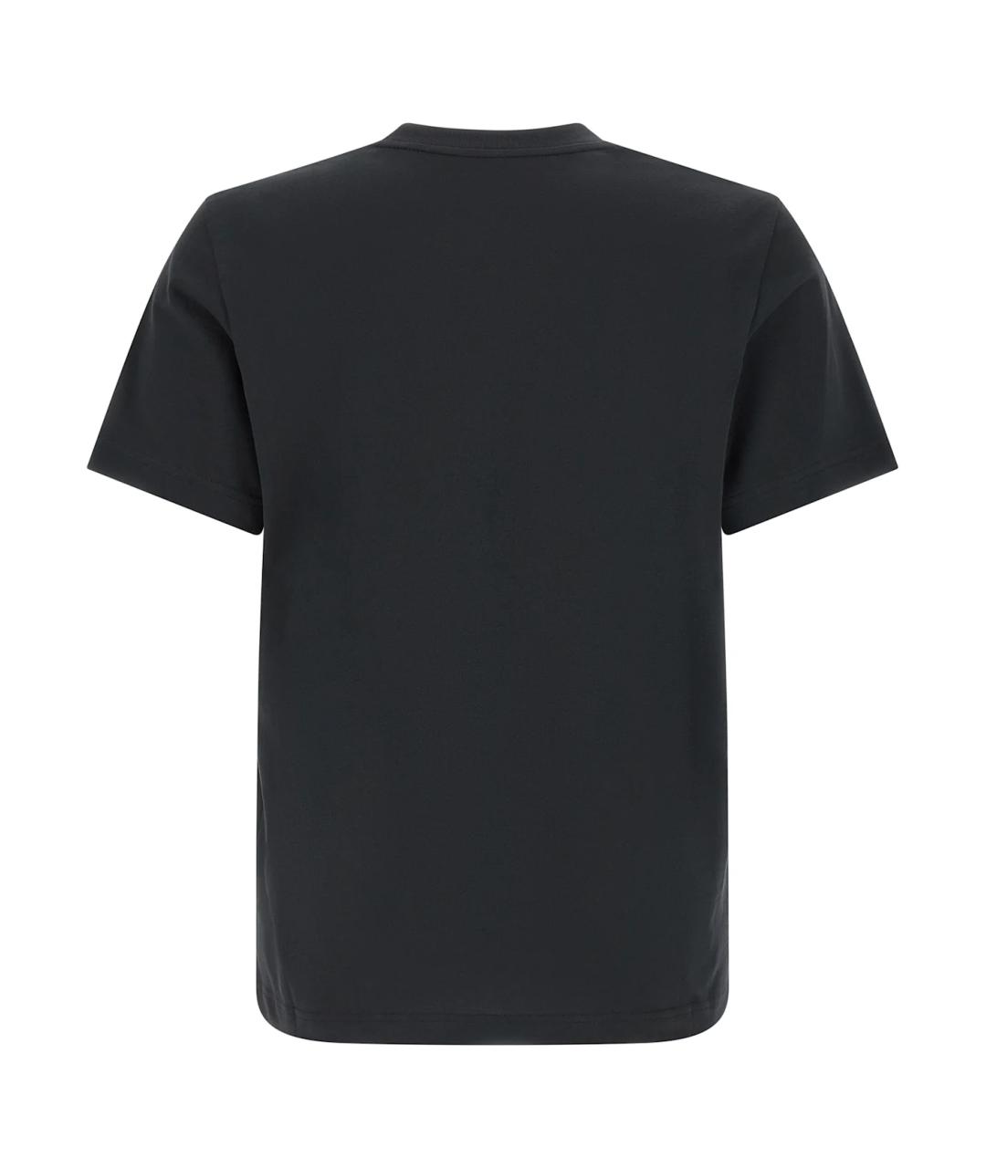 MONCLER Темно-синяя хлопковая футболка, фото 2