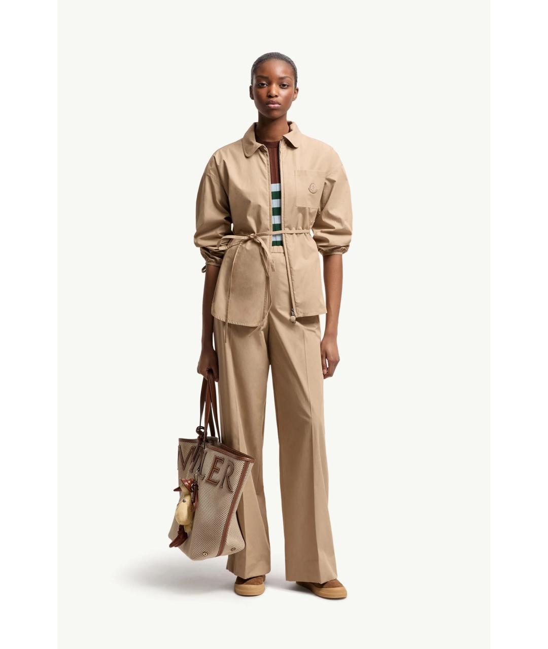 MONCLER Бежевая хлопковая куртка, фото 3