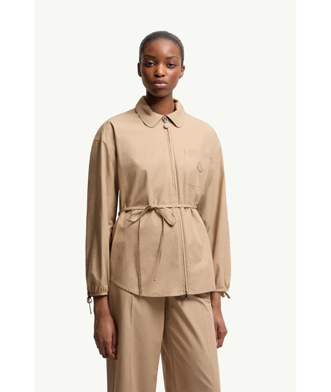 MONCLER Бежевая хлопковая куртка, фото 4