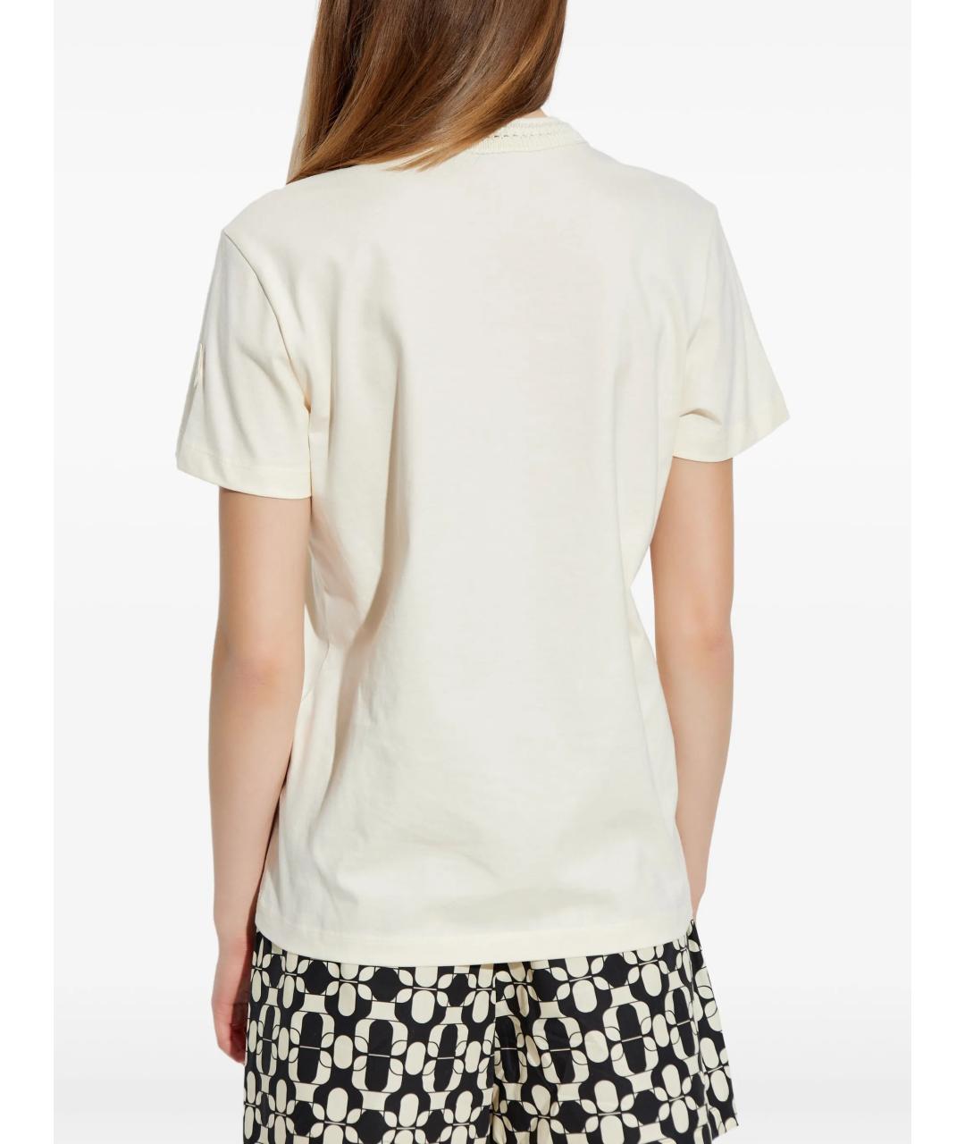 MONCLER Бежевая хлопковая футболка, фото 3