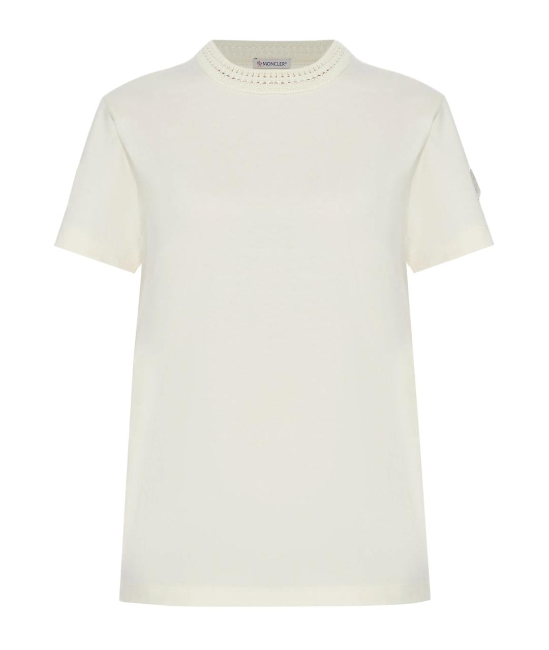 MONCLER Бежевая хлопковая футболка, фото 1