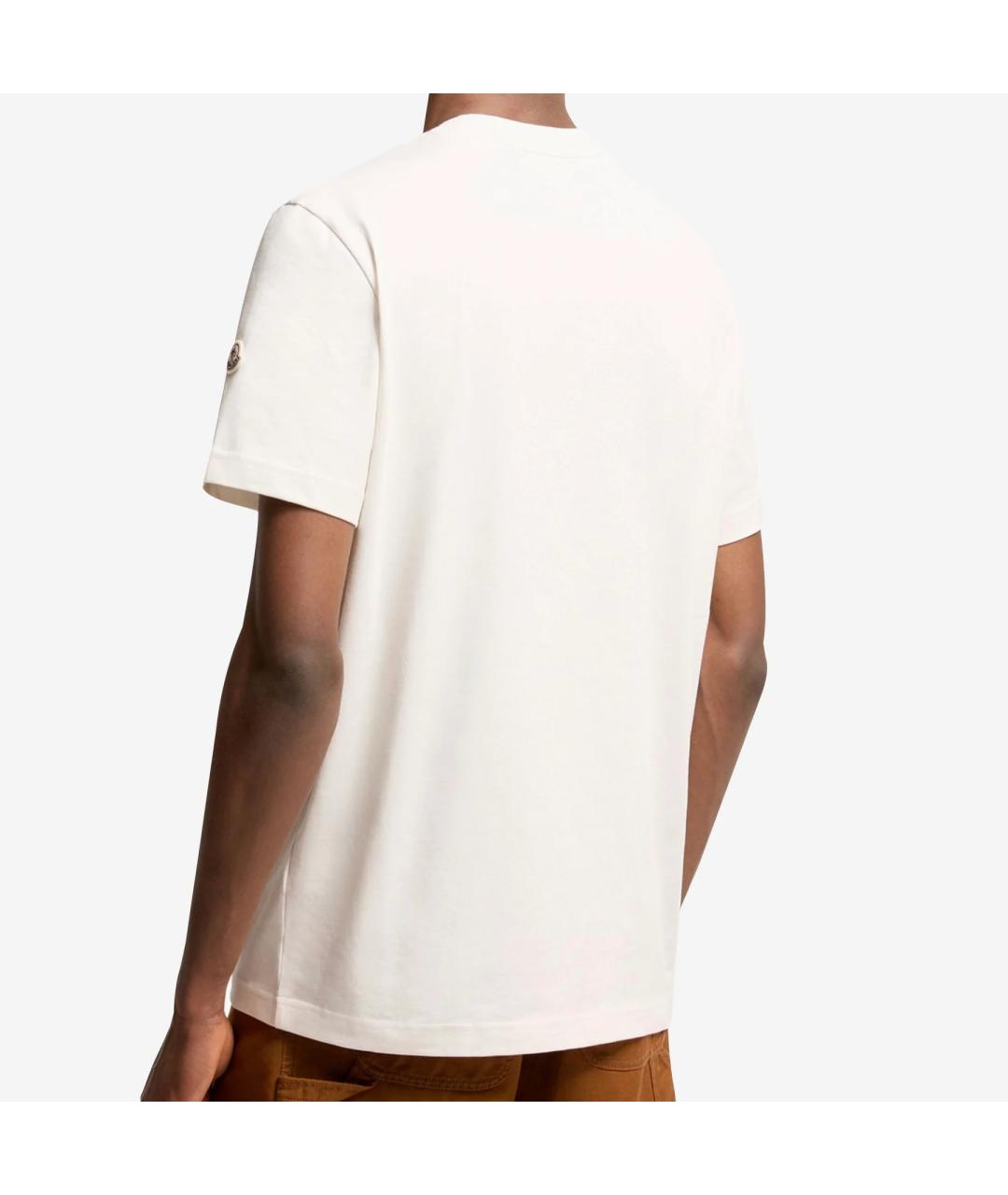 MONCLER Бежевая хлопковая футболка, фото 2