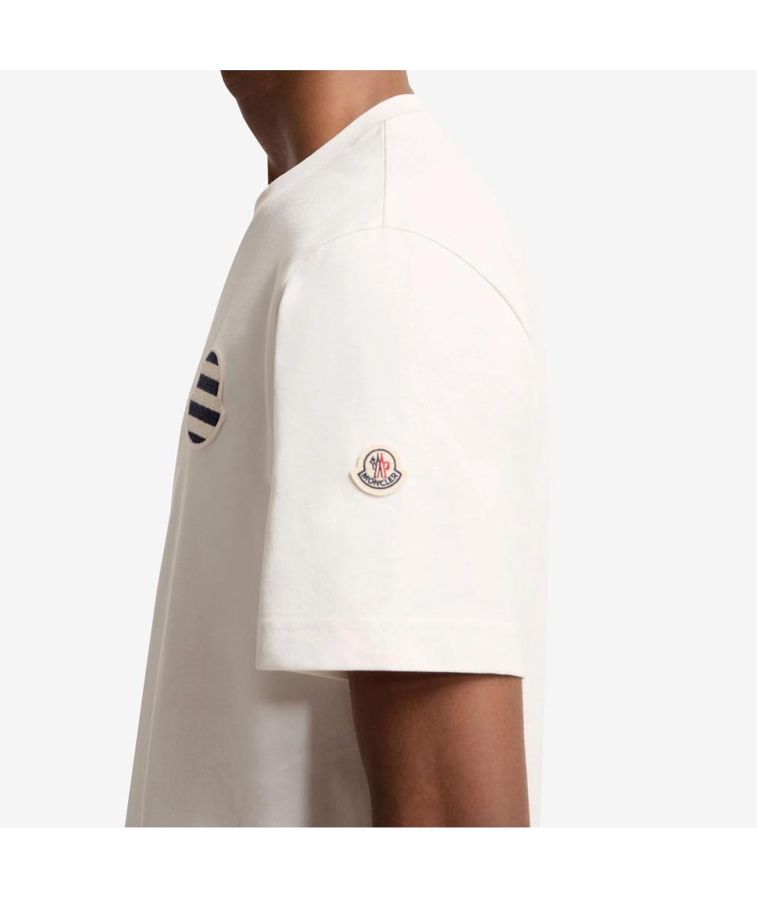 MONCLER Бежевая хлопковая футболка, фото 3