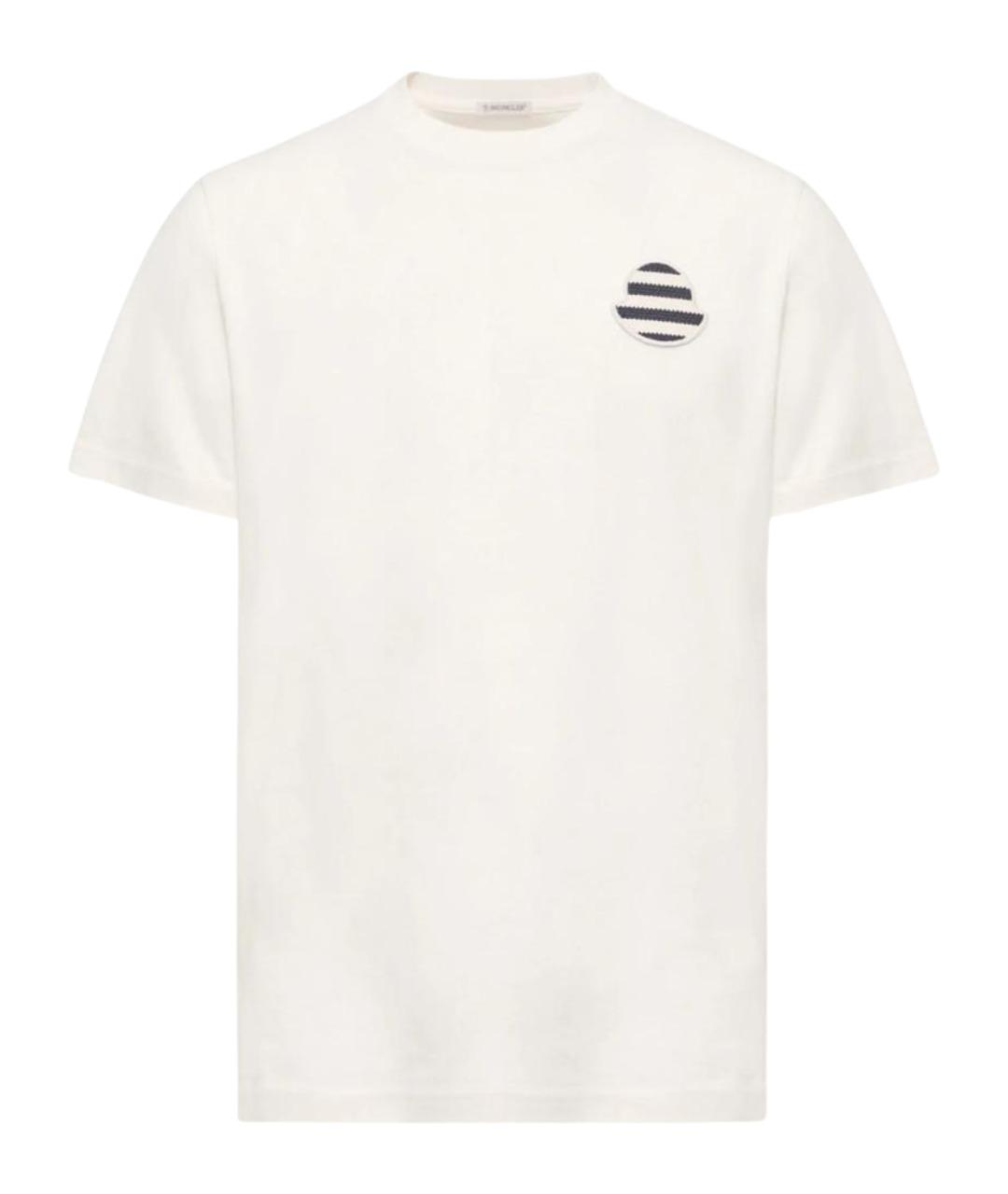 MONCLER Бежевая хлопковая футболка, фото 1