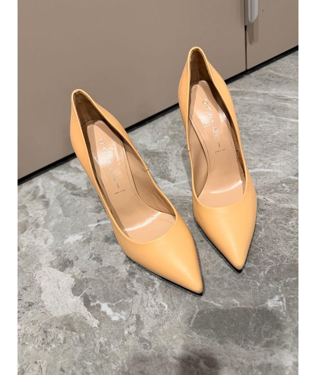CASADEI Бежевые кожаные туфли, фото 4