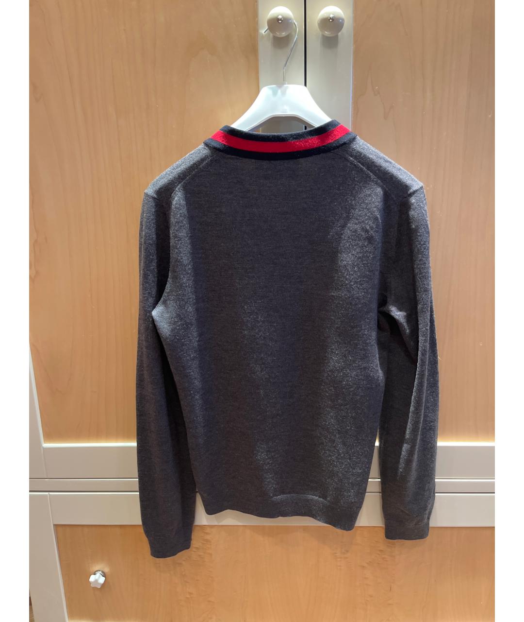 GUCCI Серый шерстяной джемпер / свитер, фото 2