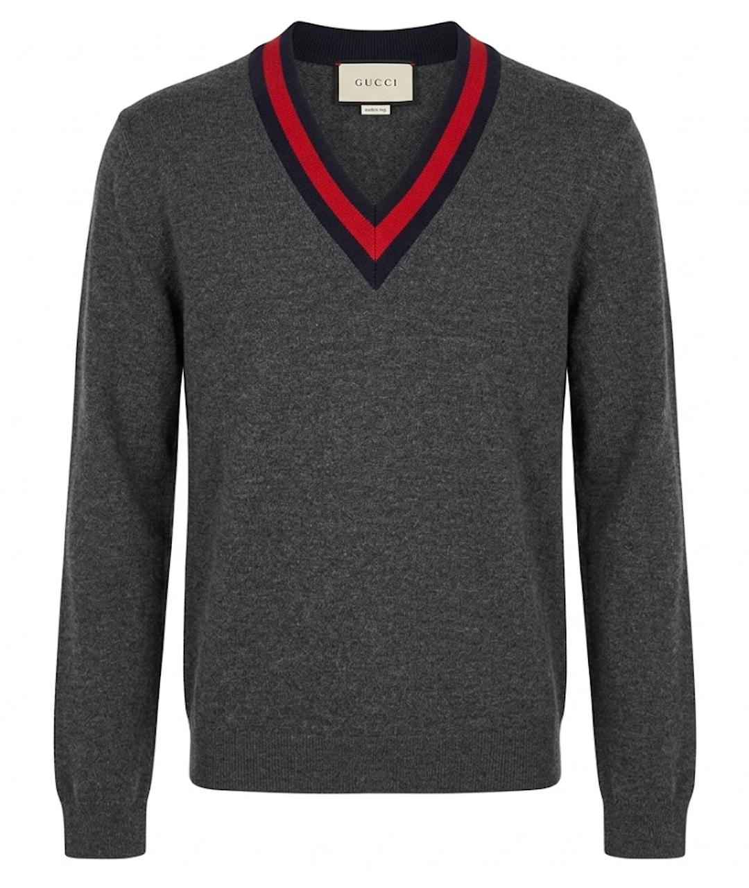 GUCCI Серый шерстяной джемпер / свитер, фото 1