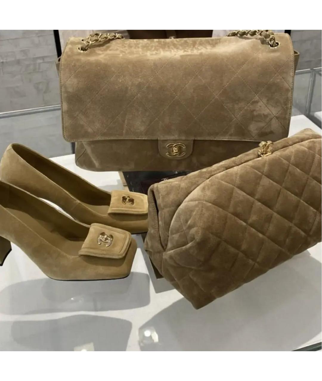 CHANEL Бежевые замшевые туфли, фото 3