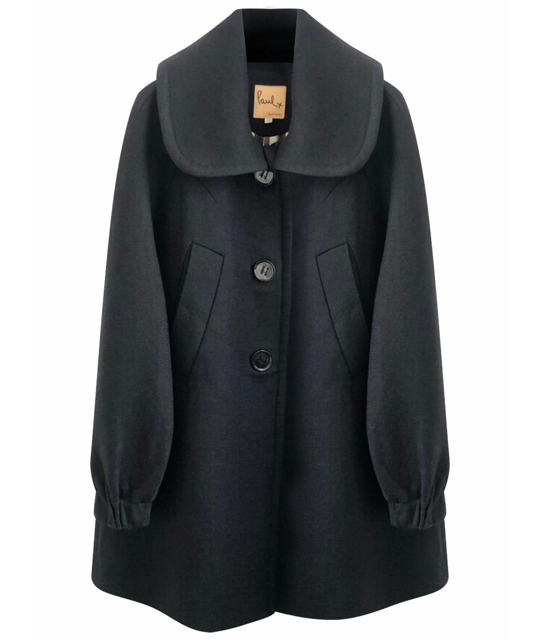 PAUL SMITH Черное шерстяное пальто, фото 1