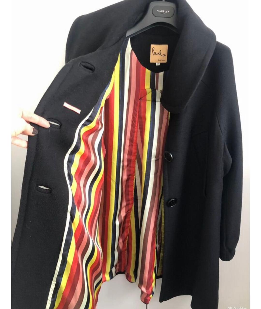 PAUL SMITH Черное шерстяное пальто, фото 8