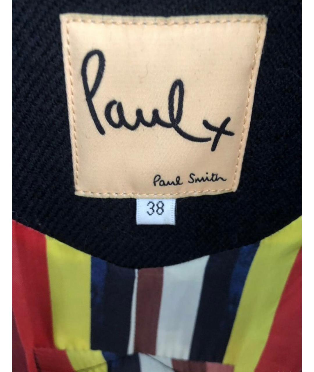 PAUL SMITH Черное шерстяное пальто, фото 3