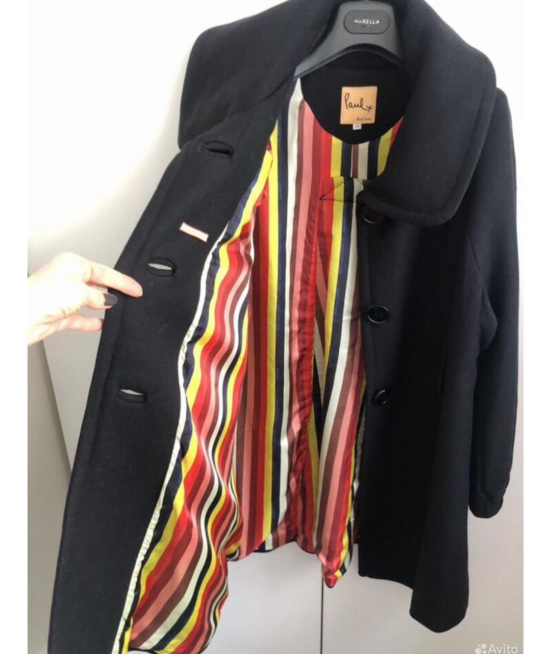 PAUL SMITH Черное шерстяное пальто, фото 5