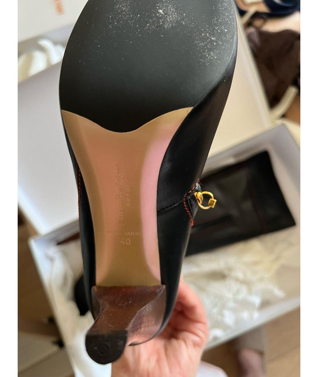 Principe di Bologna Черные кожаные сапоги, фото 3