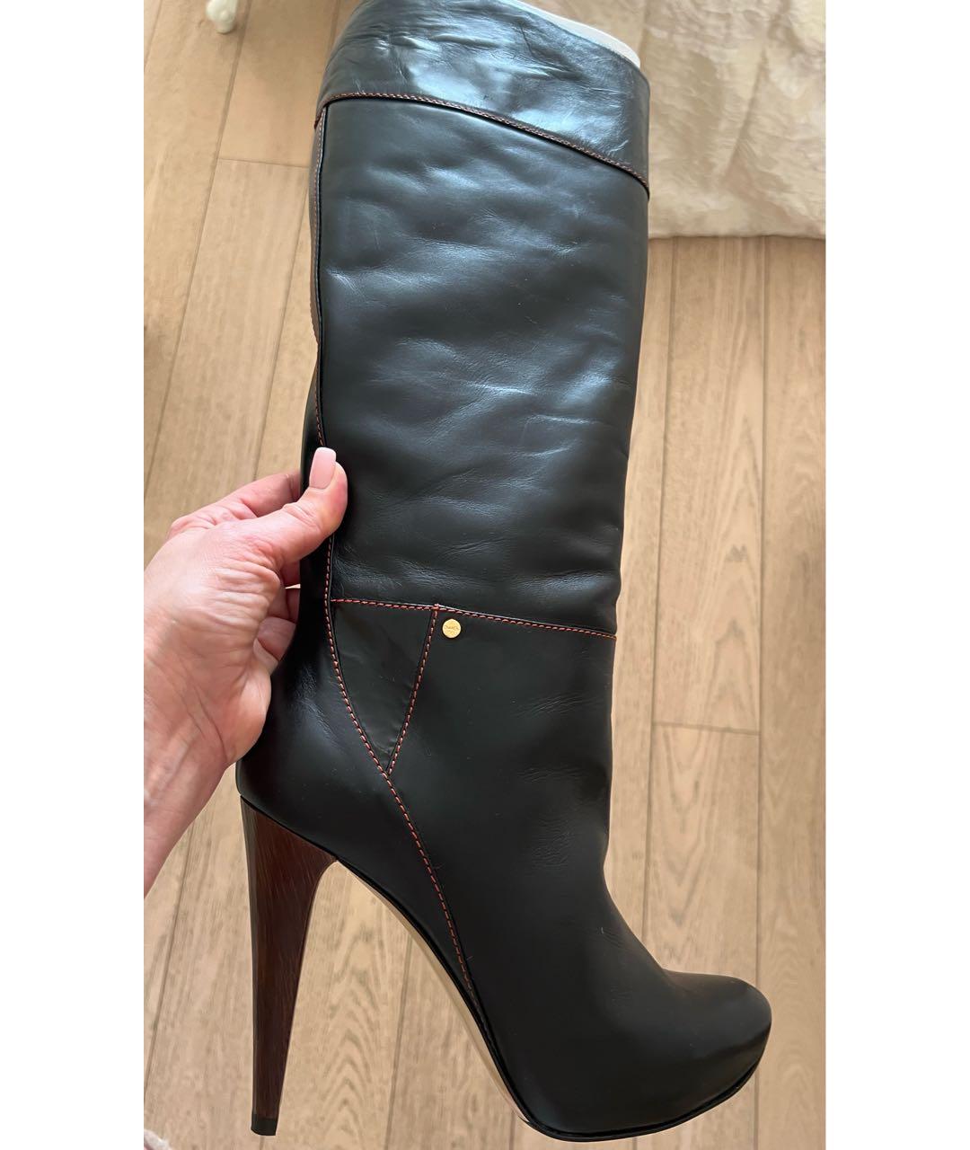 Principe di Bologna Черные кожаные сапоги, фото 2