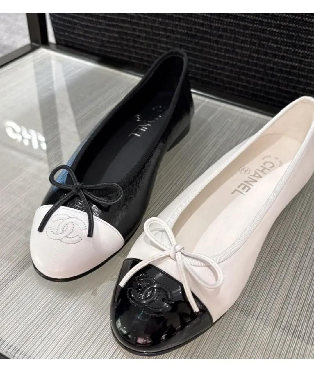 CHANEL Черные кожаные балетки, фото 5