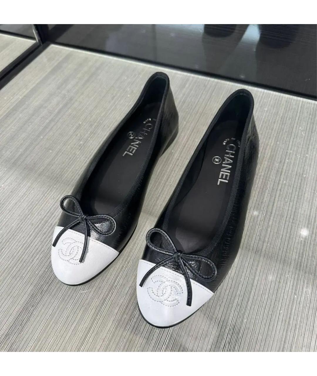 CHANEL Черные кожаные балетки, фото 4