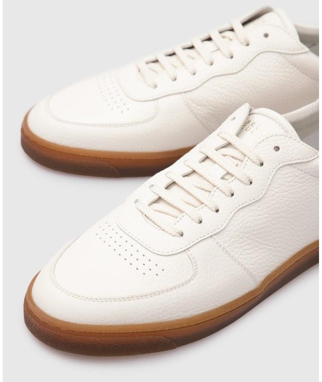 BRUNELLO CUCINELLI Белые кожаные кеды, фото 3