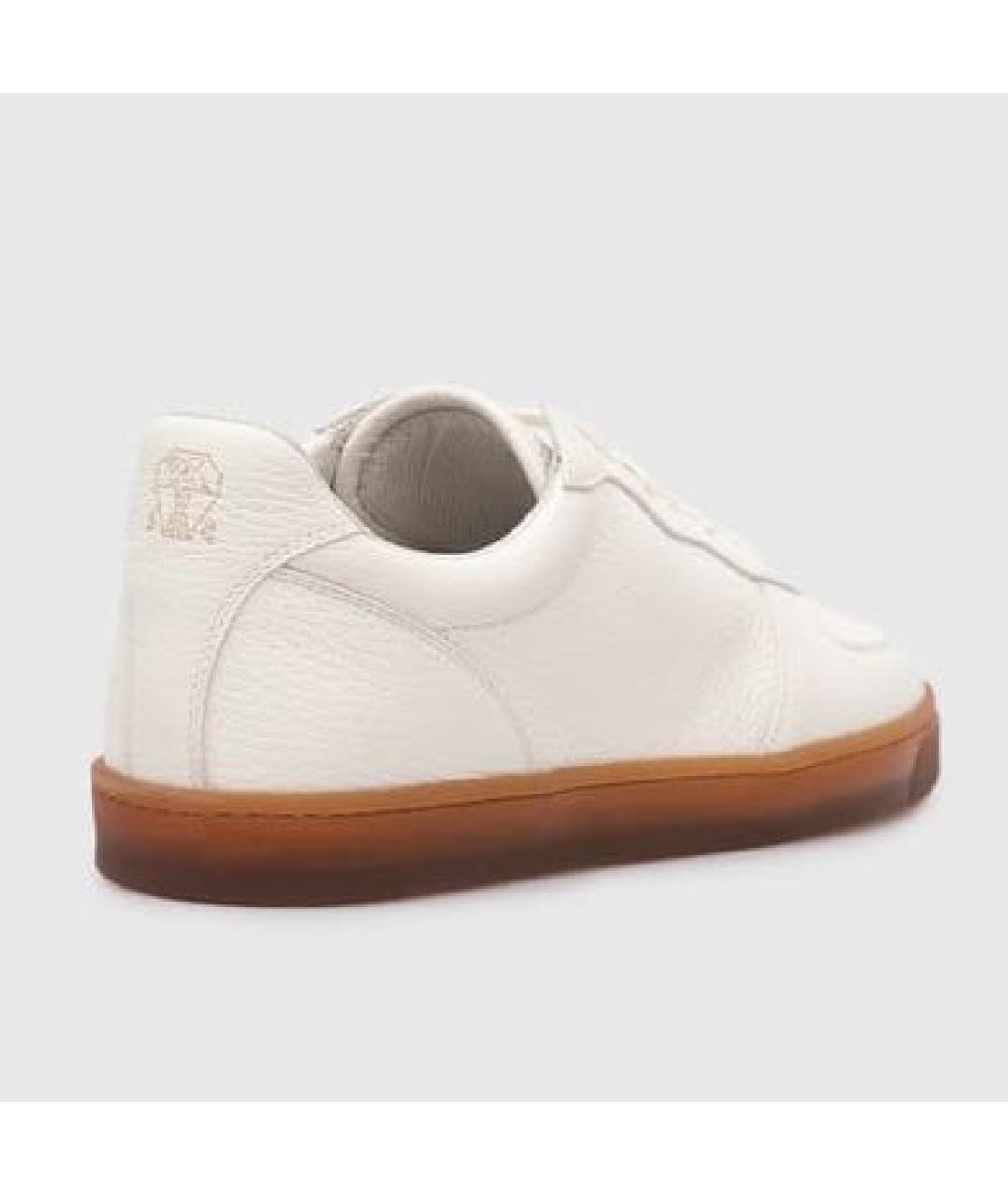 BRUNELLO CUCINELLI Белые кожаные кеды, фото 4