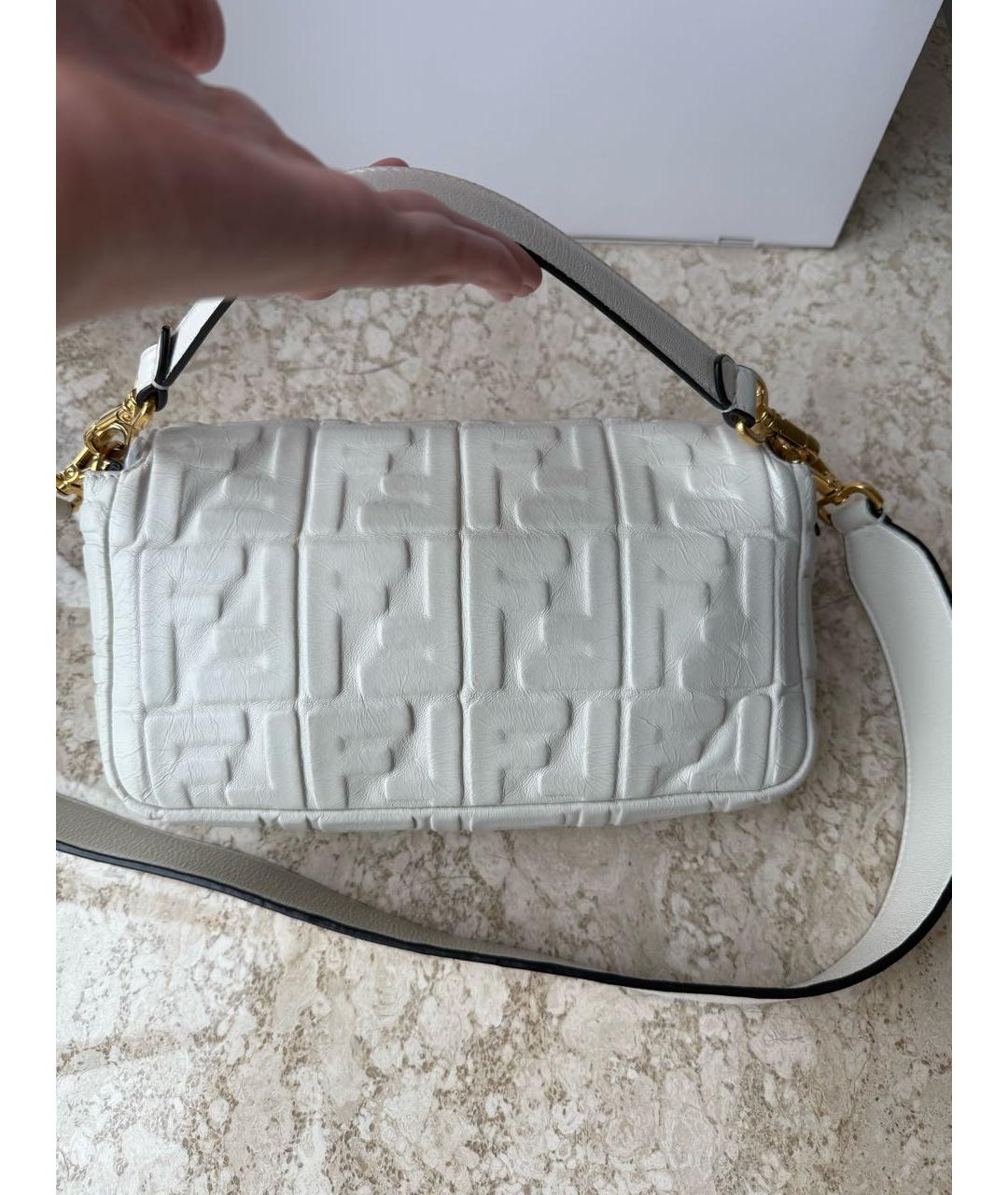 FENDI Белая кожаная сумка через плечо, фото 7