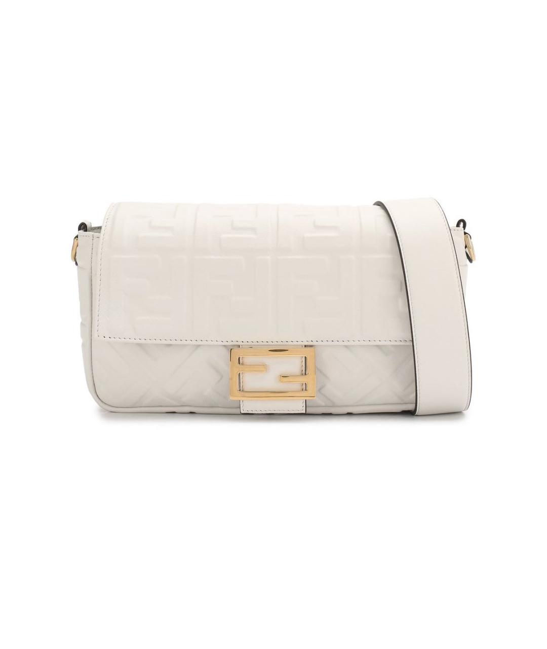 FENDI Белая кожаная сумка через плечо, фото 9