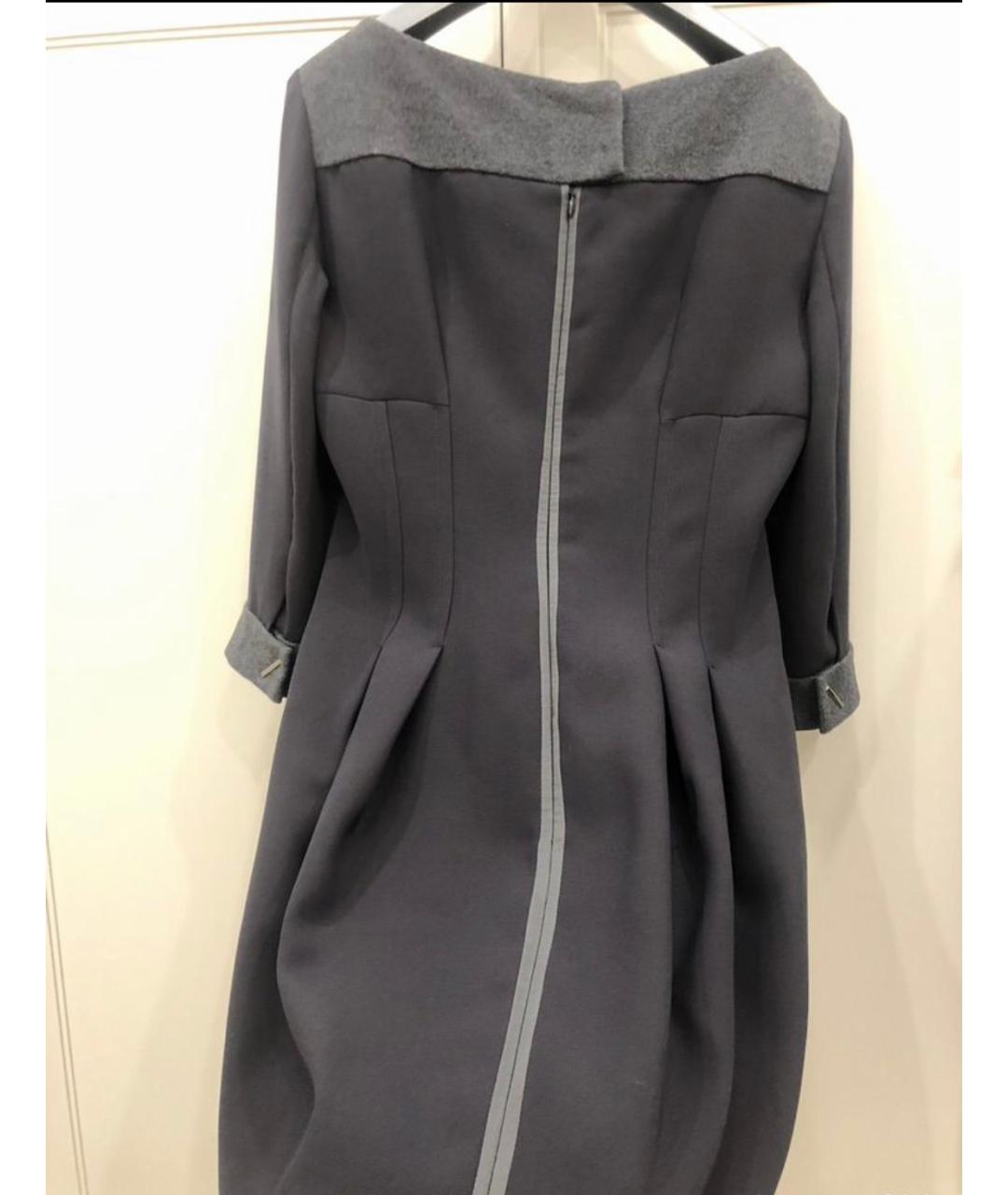 SPORTMAX Серое полиамидовое повседневное платье, фото 9