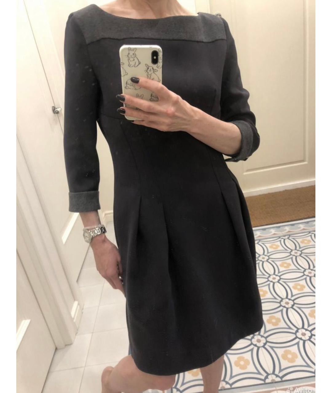 SPORTMAX Серое полиамидовое повседневное платье, фото 5