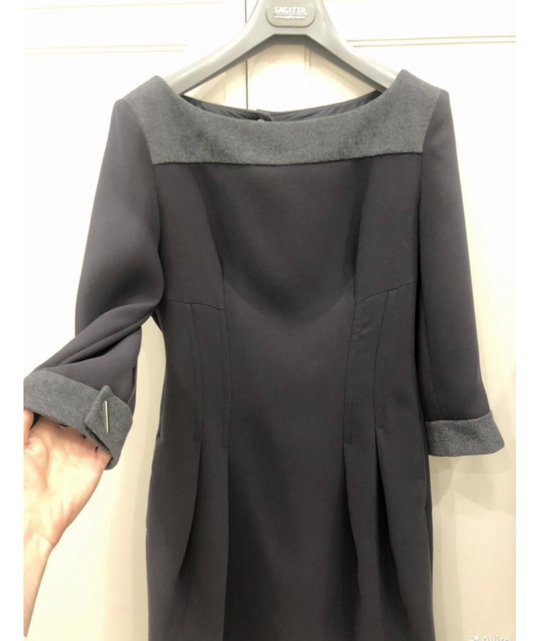 SPORTMAX Серое полиамидовое повседневное платье, фото 4