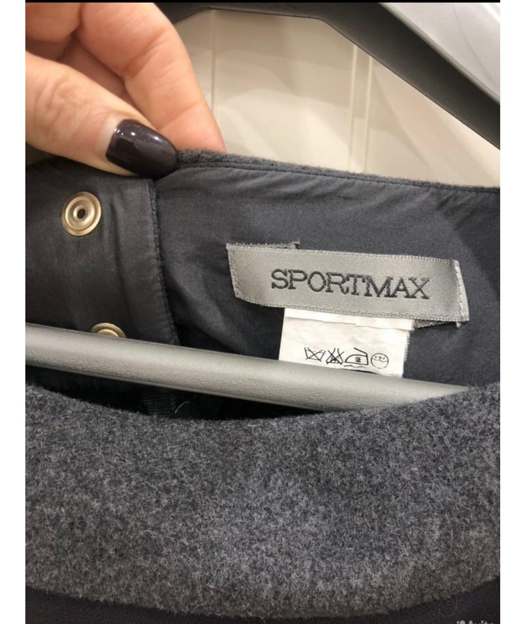 SPORTMAX Серое полиамидовое повседневное платье, фото 3