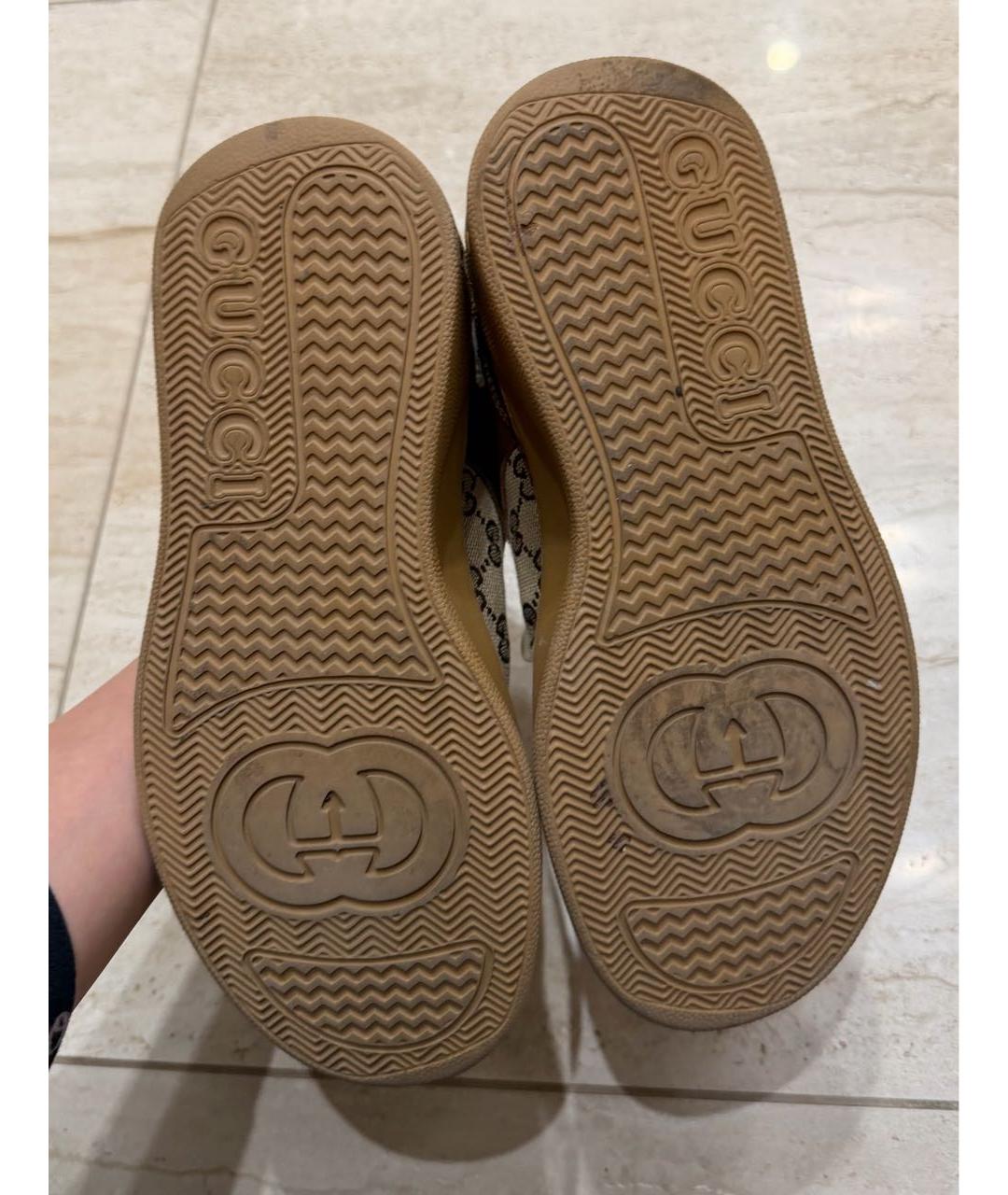 GUCCI Коричневые кожаные кеды, фото 5