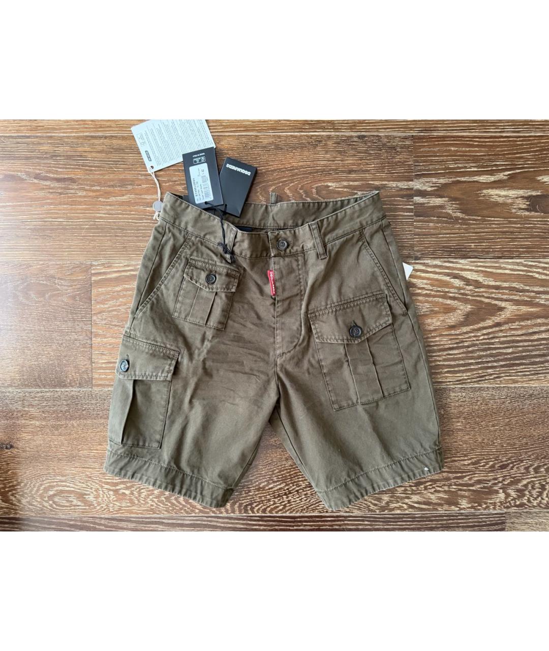 DSQUARED2 Коричневые хлопковые шорты, фото 9