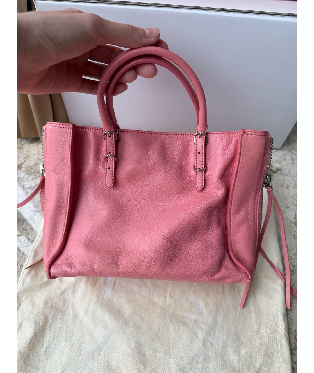 BALENCIAGA Розовая кожаная сумка с короткими ручками, фото 4