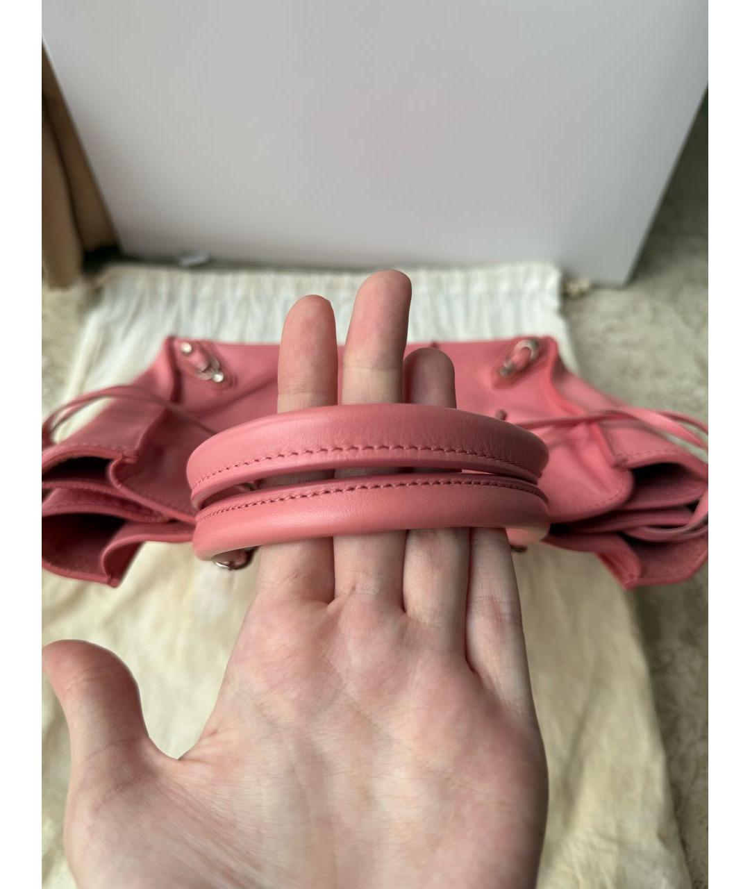 BALENCIAGA Розовая кожаная сумка с короткими ручками, фото 8