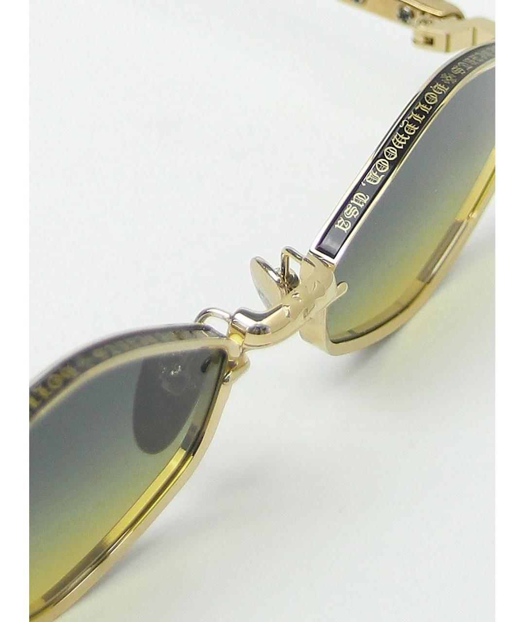 CHROME HEARTS Золотые металлические солнцезащитные очки, фото 8