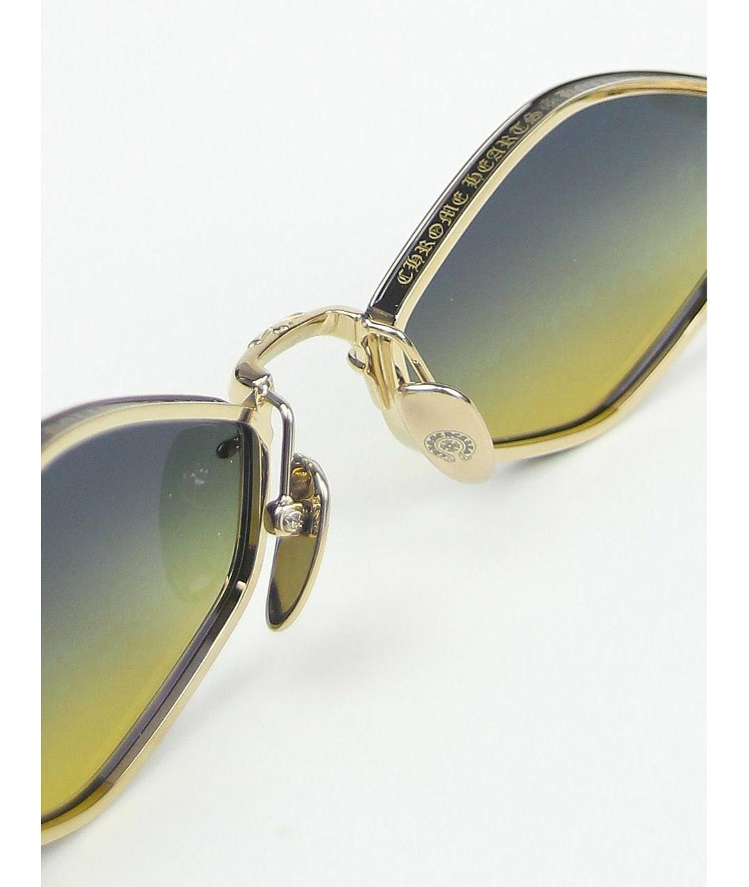 CHROME HEARTS Золотые металлические солнцезащитные очки, фото 7