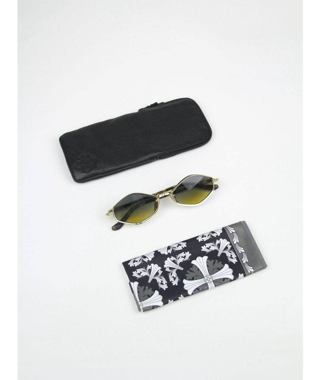 CHROME HEARTS Золотые металлические солнцезащитные очки, фото 4