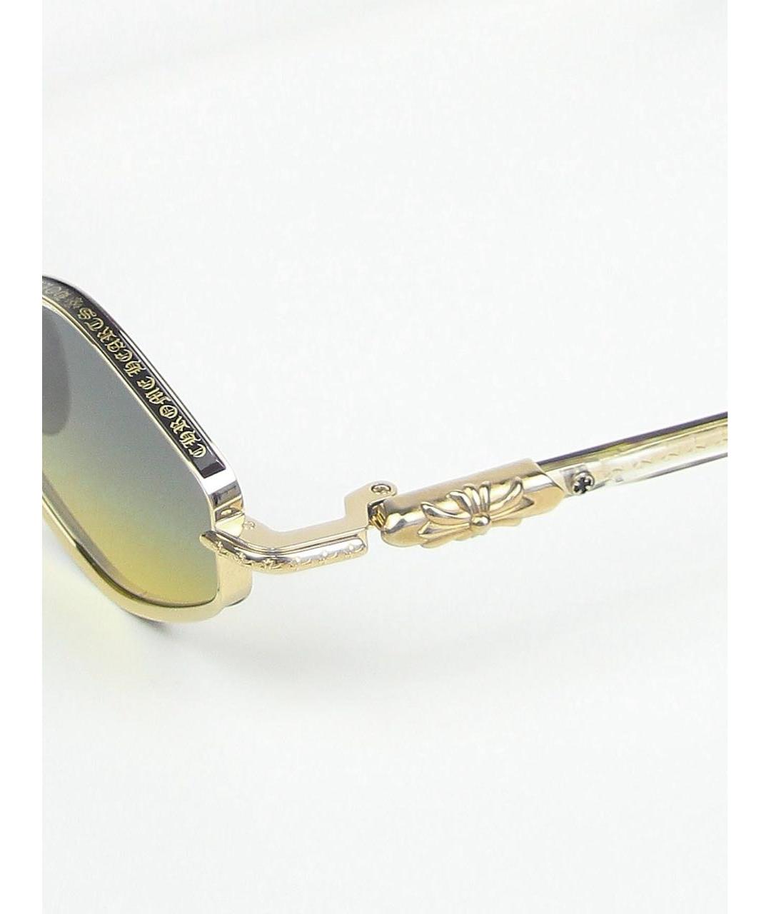 CHROME HEARTS Золотые металлические солнцезащитные очки, фото 3