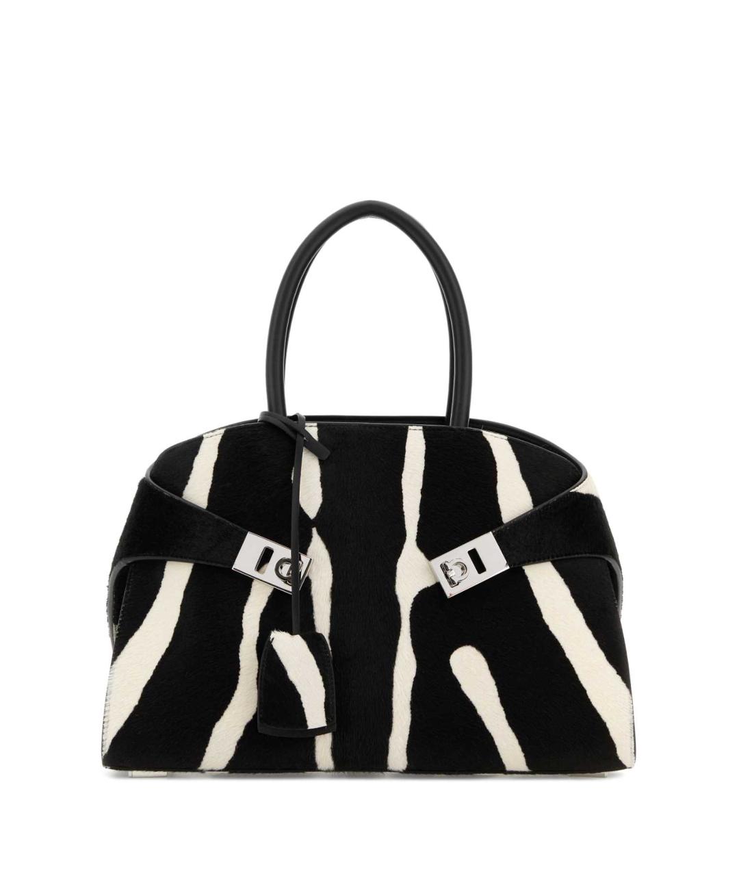 FERRAGAMO Черная меховая сумка с короткими ручками, фото 1