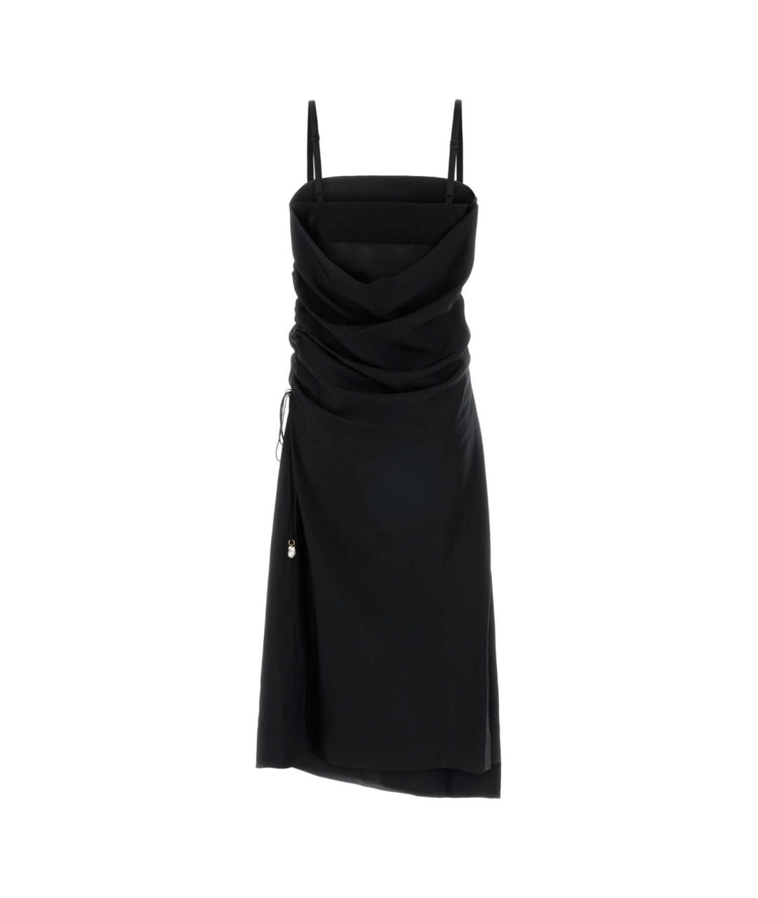 Carven Черное шелковое повседневное платье, фото 2