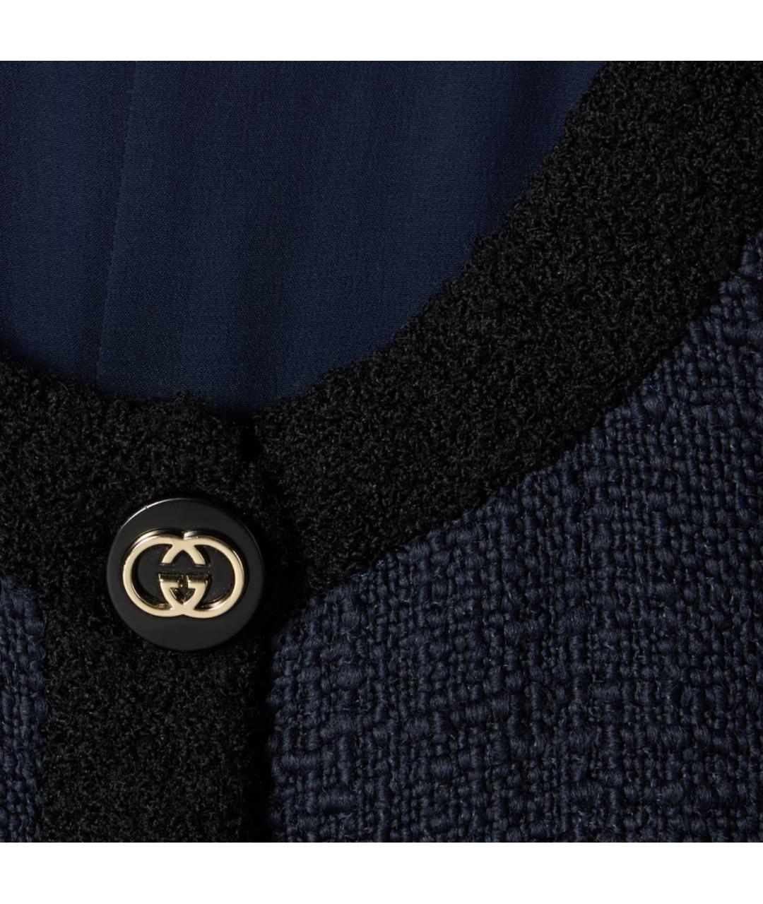 GUCCI Темно-синее шерстяное повседневное платье, фото 5