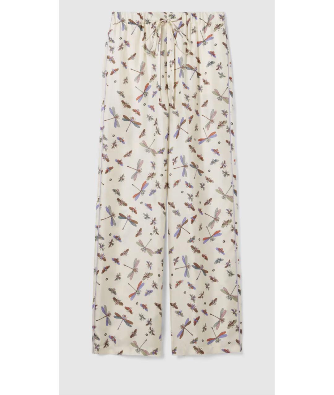 GUCCI Мульти шелковые прямые брюки, фото 6